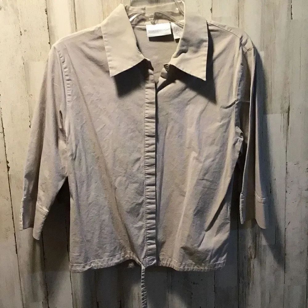 Blouse by Worthington, gray what drawstring bottom size large